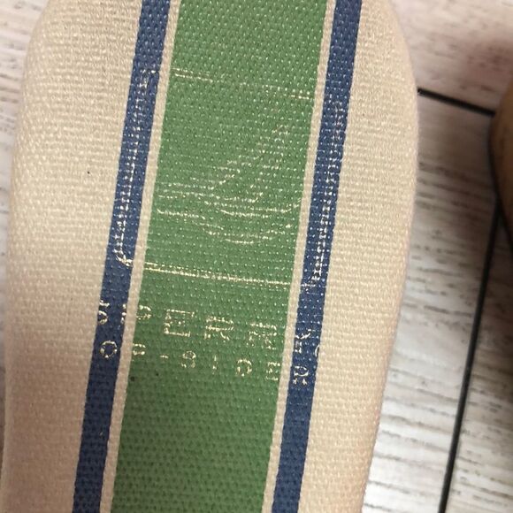 Sperry Green striped anchor cork wedge shoes 7.5 - Picture 3 of 8